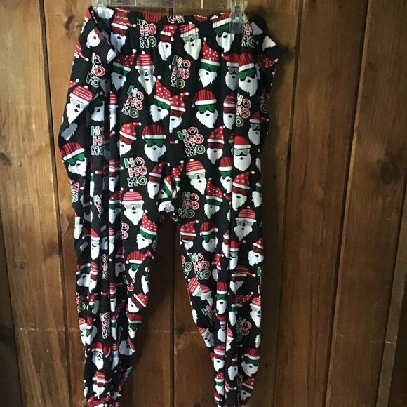PJ Place Pajamas Size XXXL Black Cool Santa 2 Piece Long Sleeves Christmas - Picture 7 of 13